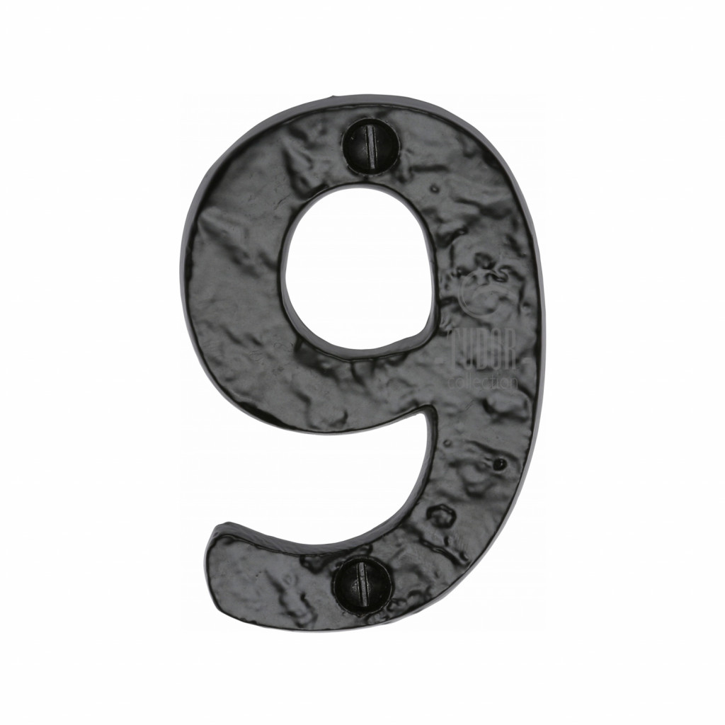 M Marcus Tudor Rustic Black Numeral 9 size 76mm